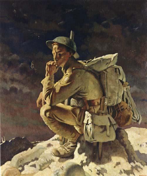 Sir William Orpen The Thinker on the Butte de Warlencourt Norge oil painting art